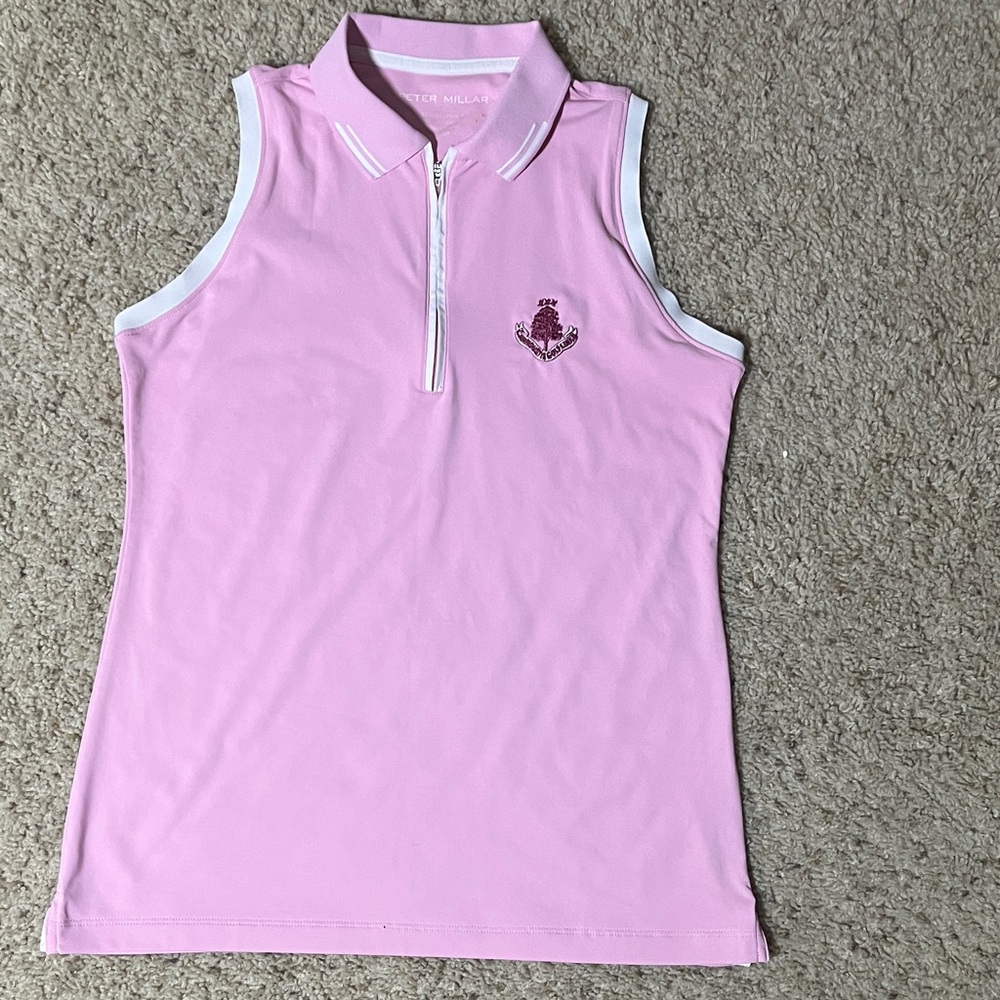 Peter Millar Pink Sleeveless Polo Shirt